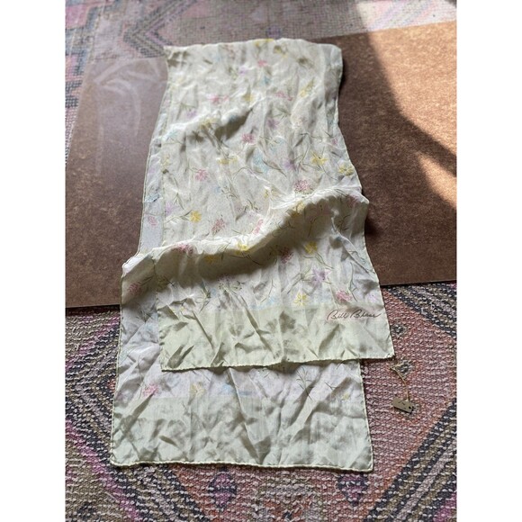 Scarf Vintage Floral 100% Silk Scarf 60"x13” Bill Blas - Picture 1 of 2